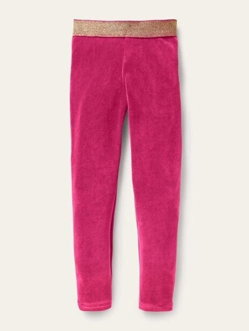 Mini Boden Girls Pink Velvet Leggings Sparkly Waistband Size 4-5Y